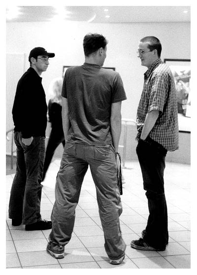 Nach der Vorpremiere von Episode 2: Schulle, Frank, Tobi Wan. 2002.