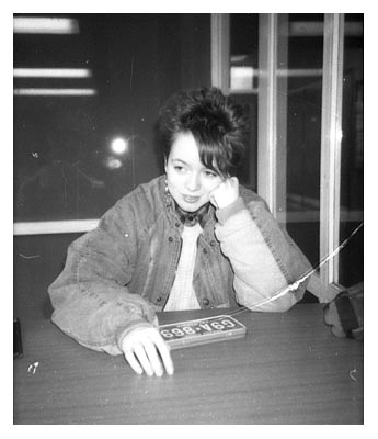 1987 im Glaskasten der TSS. Freistunde. 