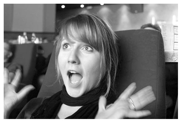 Kathrin in einem echt gruseligen Gruselfilm. 2007.