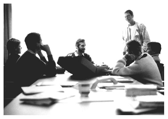 Redaktionssitzung. Birger L&uuml;neburg, Oke, Hajo Lehmann, Thomas, Christoph, Matthias K&ouml;ppen.